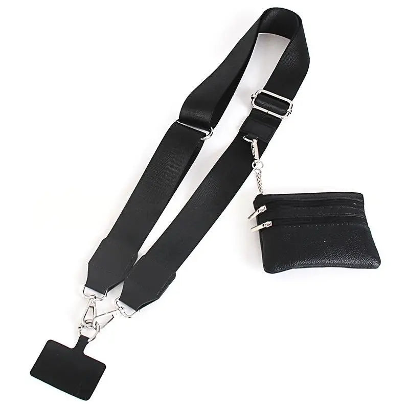 Stylish Anti-Drop Phone Lanyard with Zippered Pouch & Adjustable Crossbody Strap