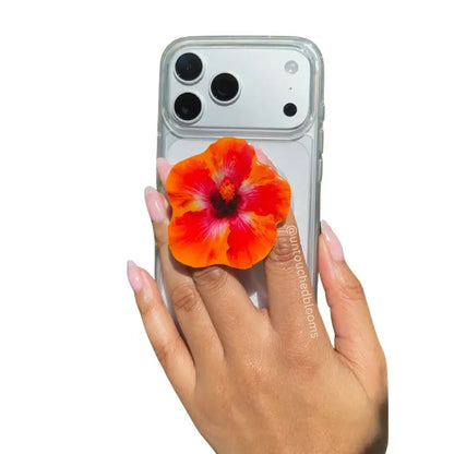 Sunset Hibiscus MagSafe Phone Grip - Perfect for MagSafe Phone & Kindle Cases!