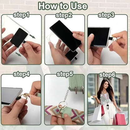 Stylish Anti-Drop Phone Lanyard with Zippered Pouch & Adjustable Crossbody Strap