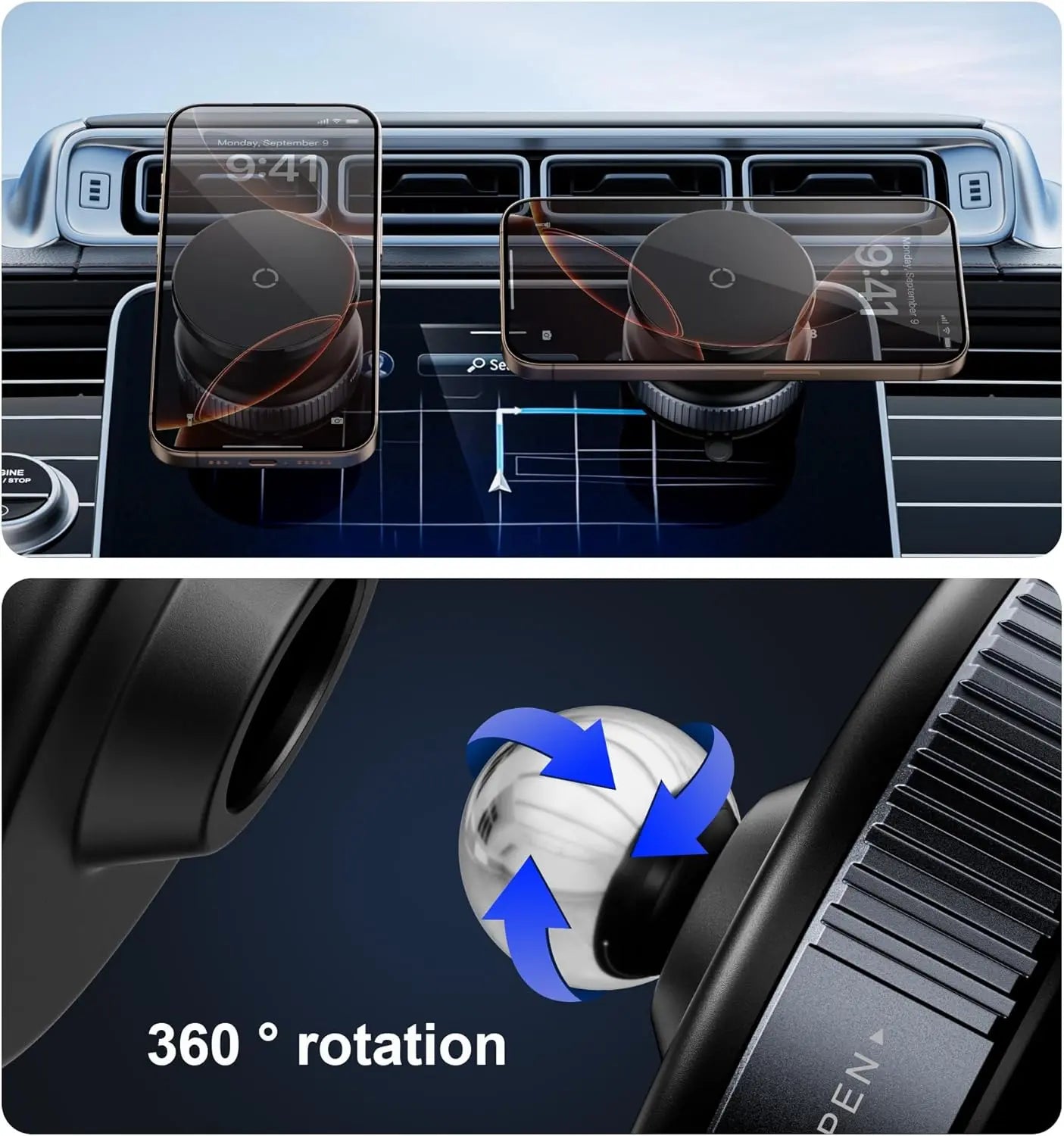 Ultimate Magnetic Phone Mount - Compact & Stable Suction Holder for Your Car!
