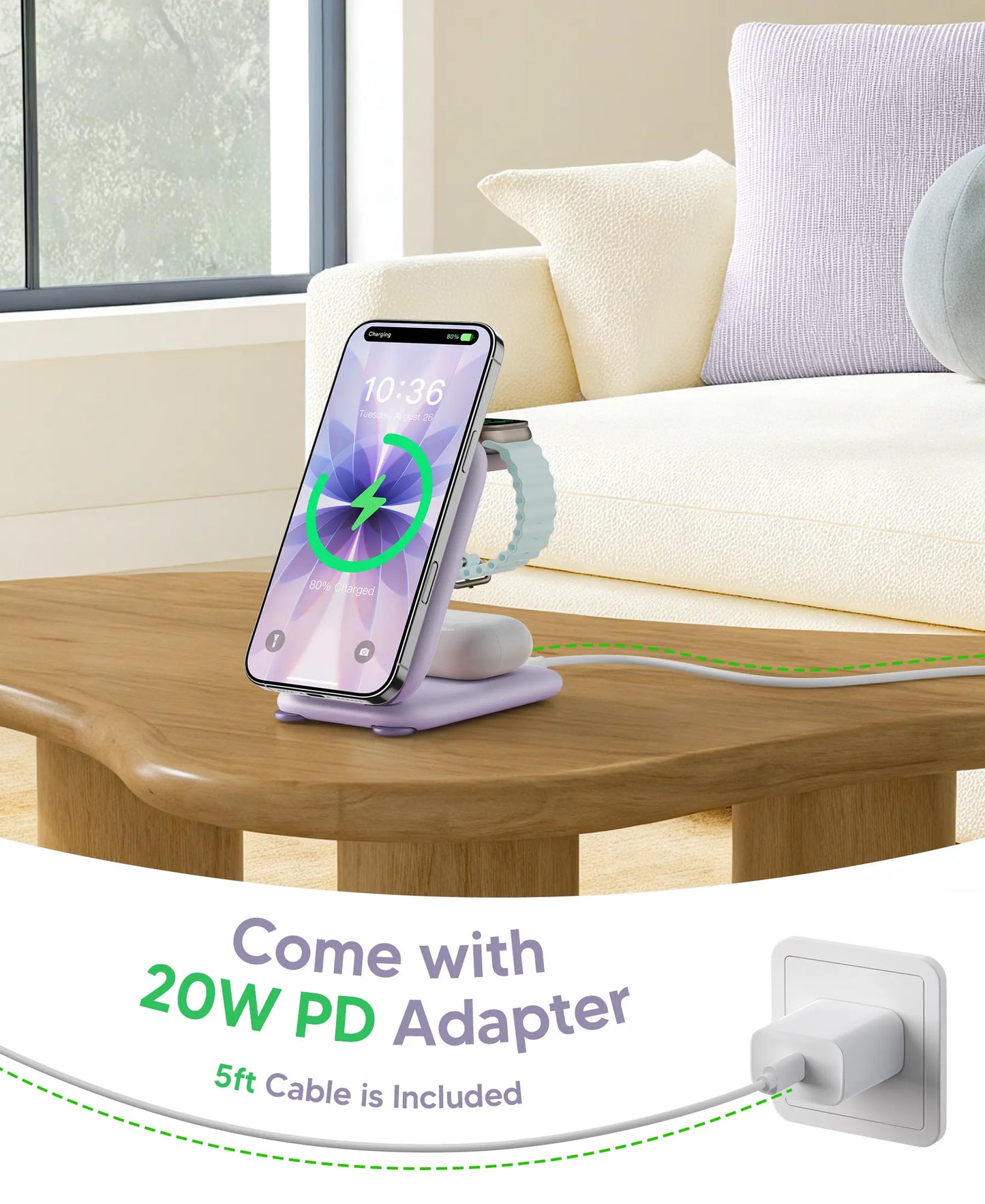 Paktvault 2026 Magnetic 3-in-1 Travel Wireless Charging Station for iPhone 15/16/17 Pro Max, Apple Watch & AirPods - Perfect Mother's Day & New Year Gift!