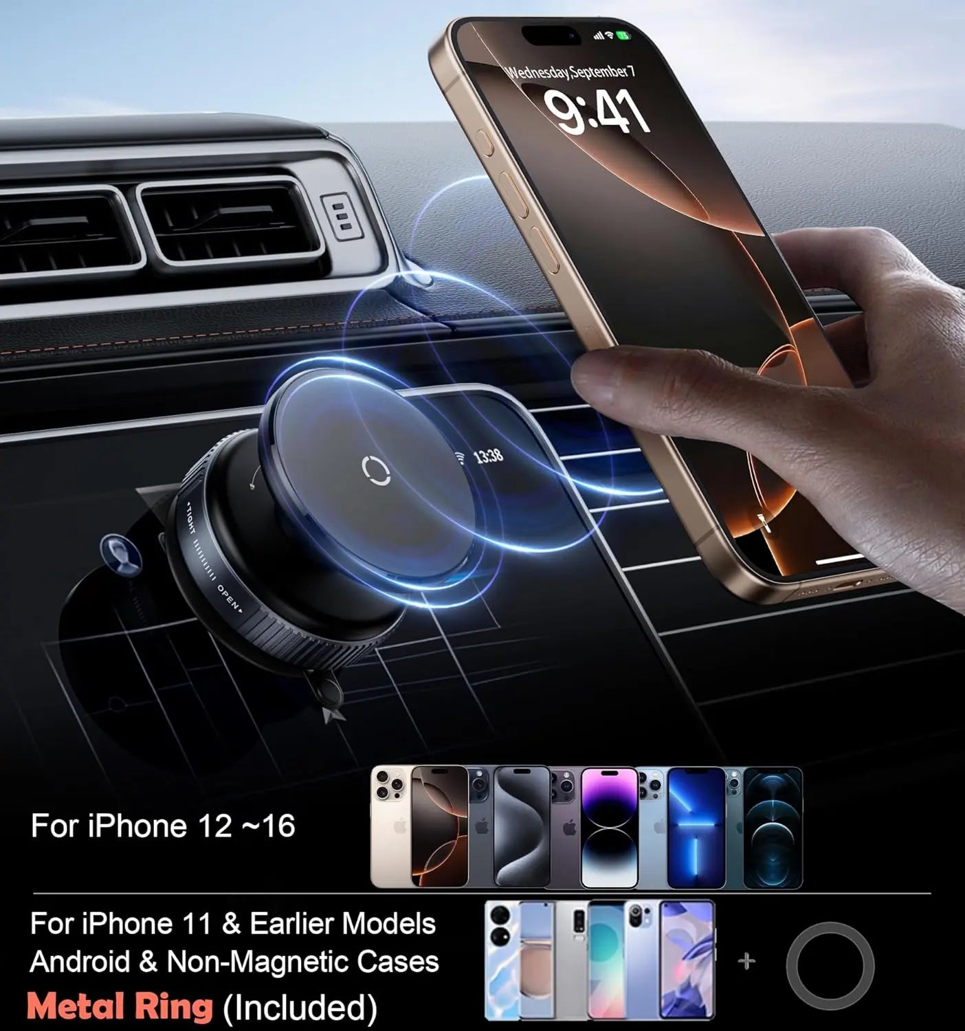 Ultimate Magnetic Phone Mount - Compact & Stable Suction Holder for Your Car!