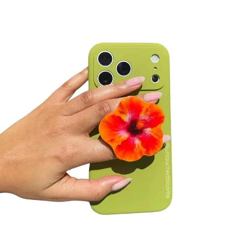 Sunset Hibiscus MagSafe Phone Grip - Perfect for MagSafe Phone & Kindle Cases!