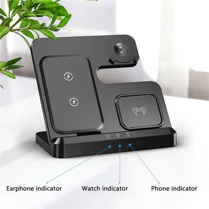 EIKO 3-in-1 Wireless Charging Station for iPhone, Apple Watch & AirPods - Fast & Portable Multi-Device Charger for All Apple Models