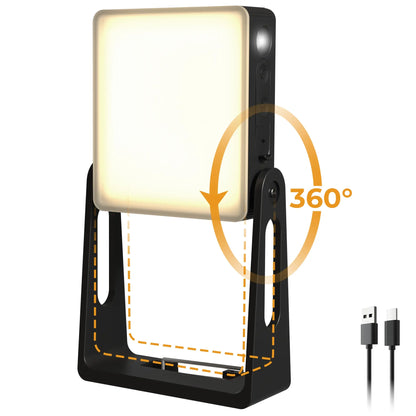 Versatile Portable LED Camping Light - 3 Modes, 4000mAh Rechargeable Lantern with 360° Rotatable Stand - Ideal for Camping, Hiking, Home Power Outages & Emergency Situations