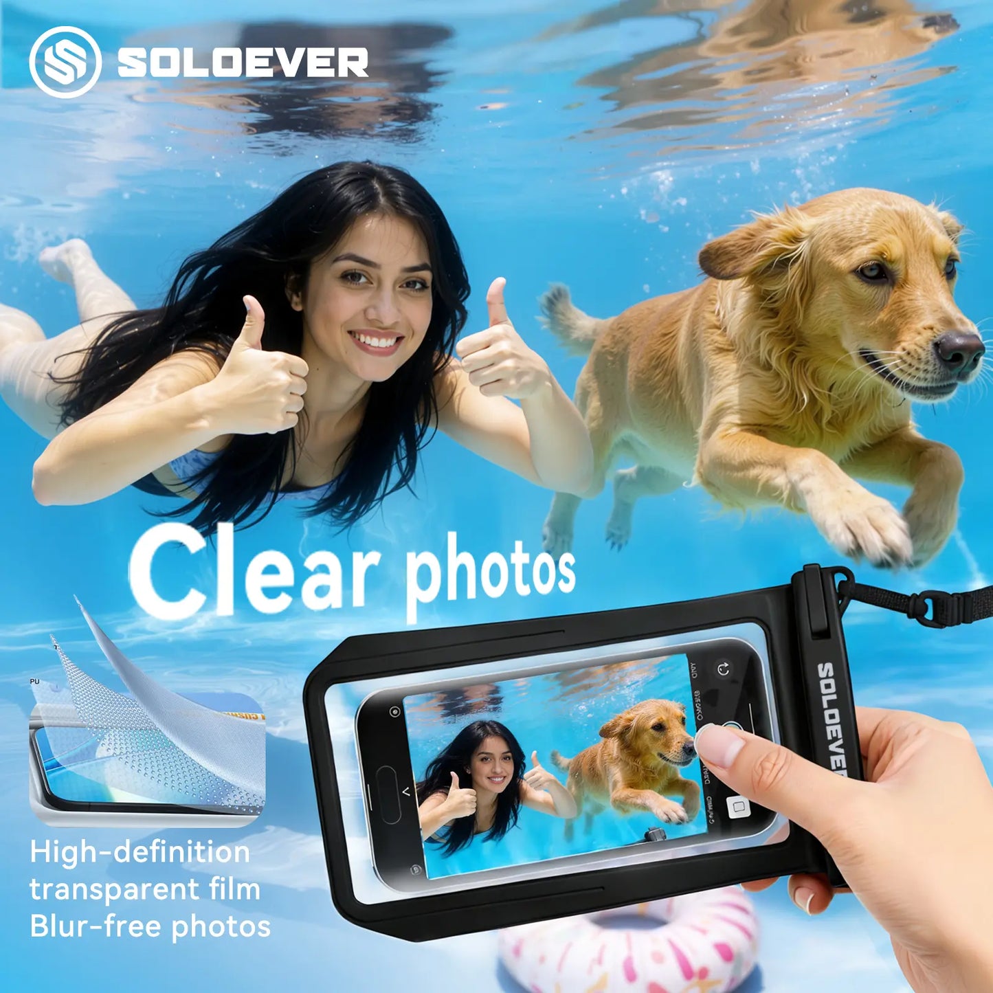 SOLOEVER Waterproof Phone Pouches – Ultimate Floating Fanny Pack for Swimming, Boating & Outdoor Fun, IPX8 Protection, Dual Compartments for Essentials