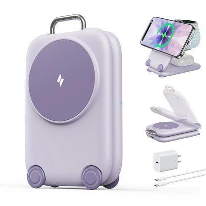 Paktvault 2026 Magnetic 3-in-1 Travel Wireless Charging Station for iPhone 15/16/17 Pro Max, Apple Watch & AirPods - Perfect Mother's Day & New Year Gift!