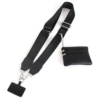 Stylish Anti-Drop Phone Lanyard with Zippered Pouch & Adjustable Crossbody Strap