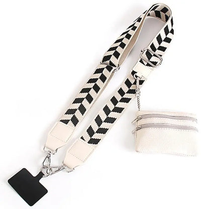 Stylish Anti-Drop Phone Lanyard with Zippered Pouch & Adjustable Crossbody Strap