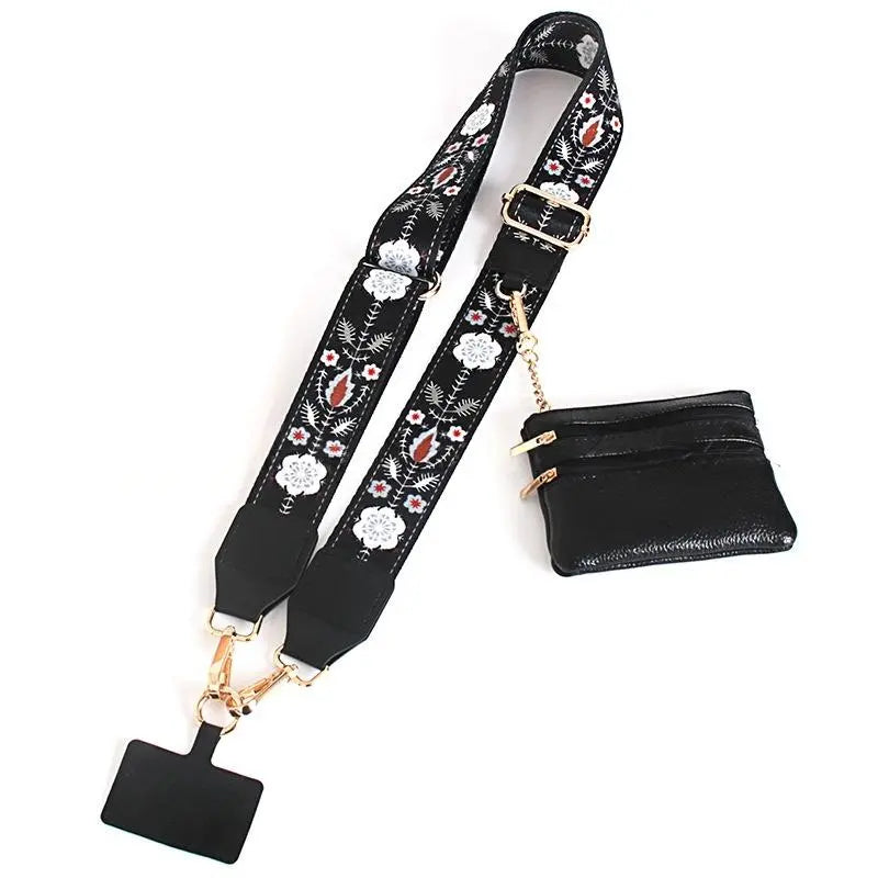 Stylish Anti-Drop Phone Lanyard with Zippered Pouch & Adjustable Crossbody Strap
