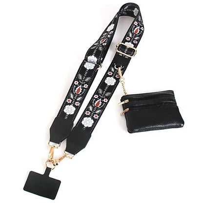 Stylish Anti-Drop Phone Lanyard with Zippered Pouch & Adjustable Crossbody Strap