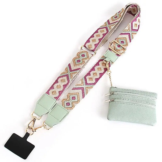 Stylish Anti-Drop Phone Lanyard with Zippered Pouch & Adjustable Crossbody Strap