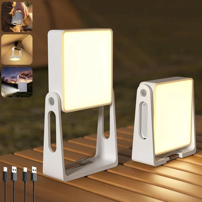 Versatile Portable LED Camping Light - 3 Modes, 4000mAh Rechargeable Lantern with 360° Rotatable Stand - Ideal for Camping, Hiking, Home Power Outages & Emergency Situations