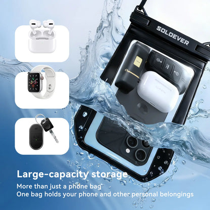 SOLOEVER Waterproof Phone Pouches – Ultimate Floating Fanny Pack for Swimming, Boating & Outdoor Fun, IPX8 Protection, Dual Compartments for Essentials