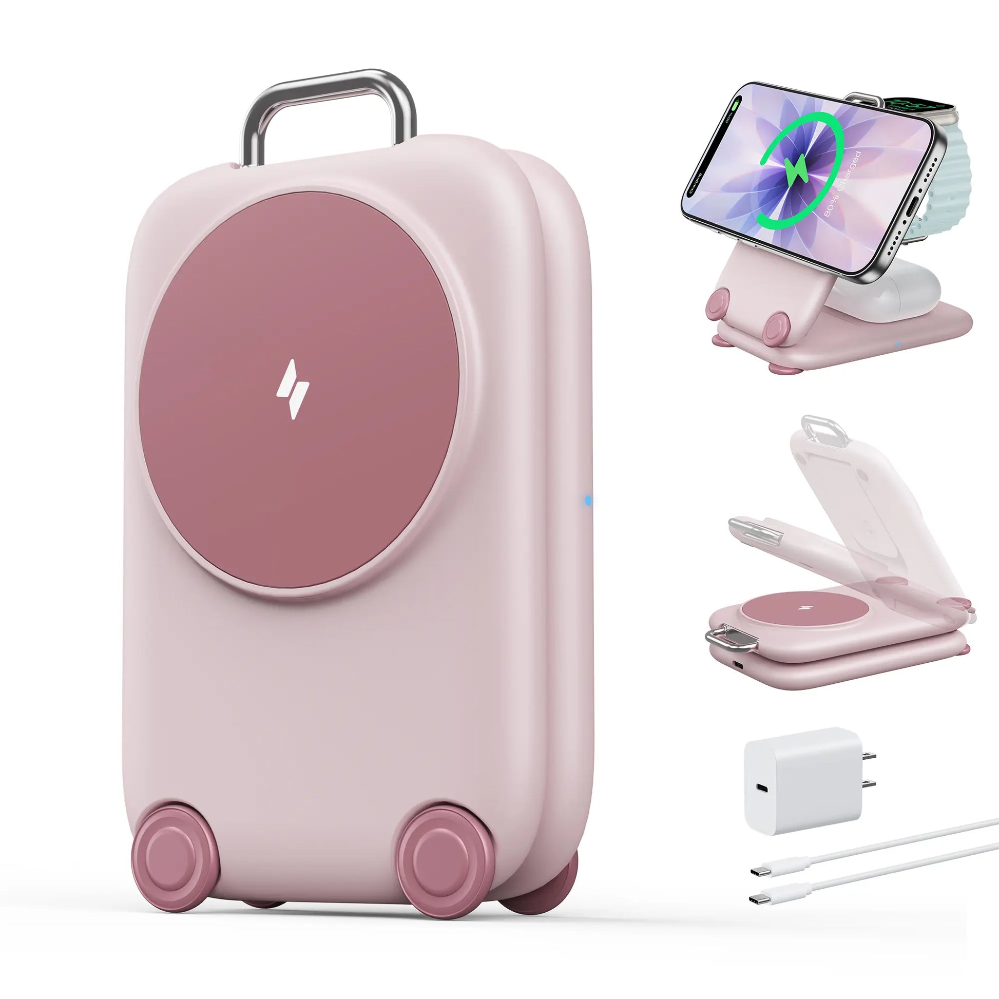 Paktvault 2026 Magnetic 3-in-1 Travel Wireless Charging Station for iPhone 15/16/17 Pro Max, Apple Watch & AirPods - Perfect Mother's Day & New Year Gift!