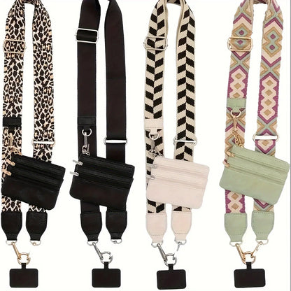 Stylish Anti-Drop Phone Lanyard with Zippered Pouch & Adjustable Crossbody Strap